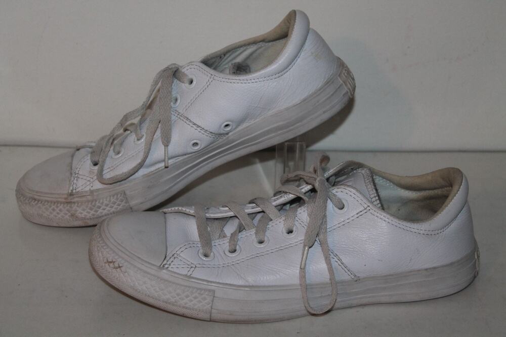 Converse Chuck Taylor All Star Casual Sneakers, White, LEA, Women's Size 9